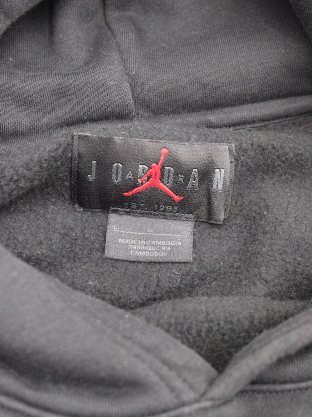 Air Jordan Jumpman Hoodie Sweatshirt Men's Size Large Black Pullover Basketball